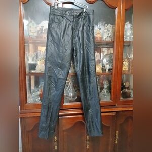 International‎ MALE MENS Black Leather Pants SZ 30